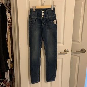 High waisted skinny jeans
